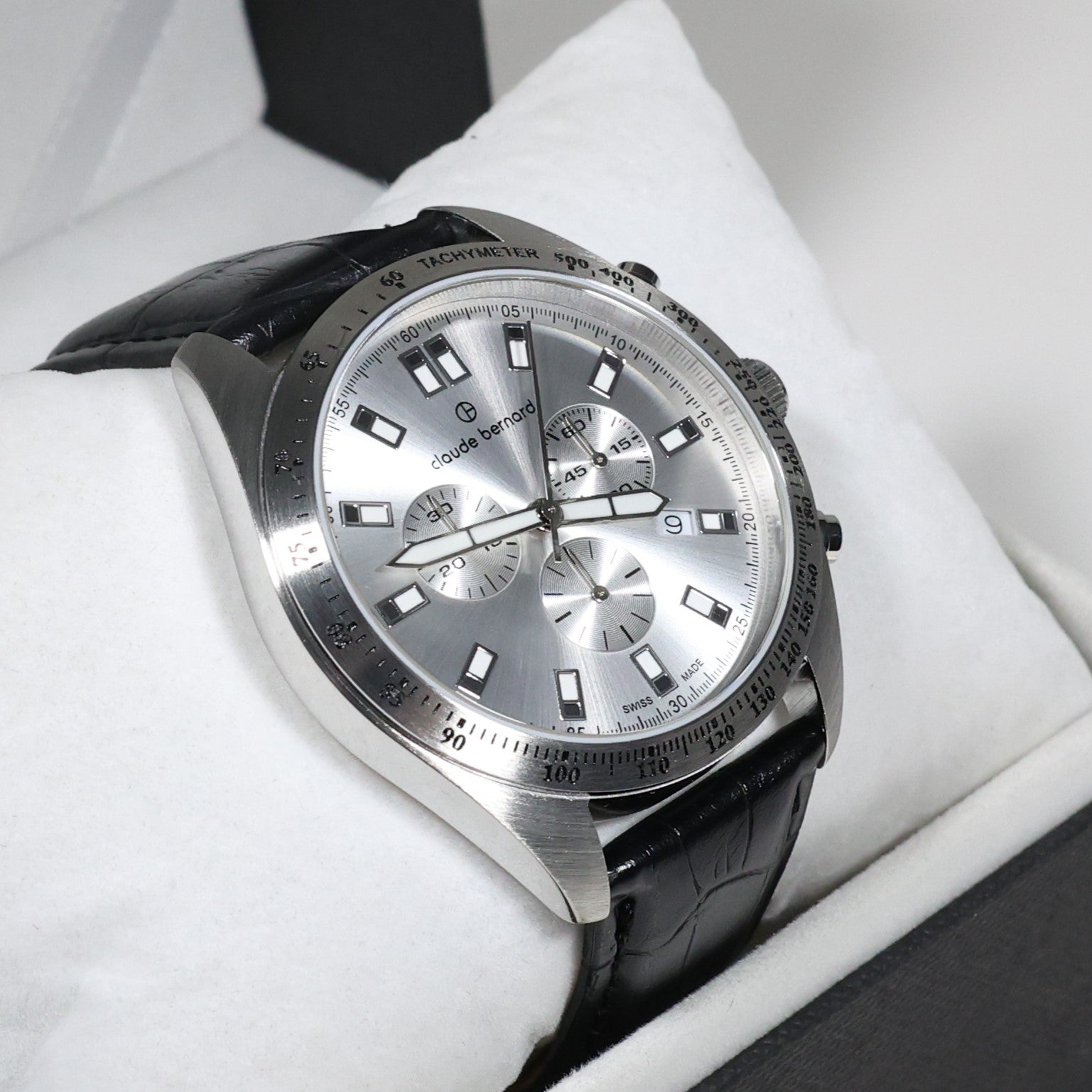 Claude Bernard Mens Silver Dial Stainless Steel Chronograph Watch  10247-3C-AIN