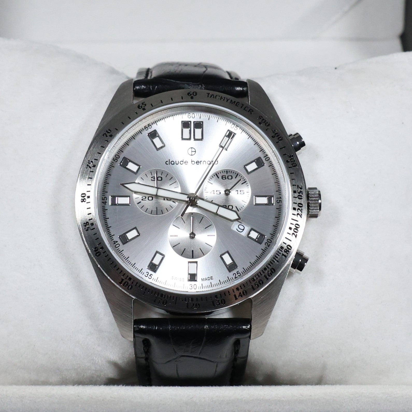 Claude Bernard Mens Silver Dial Stainless Steel Chronograph Watch  10247-3C-AIN