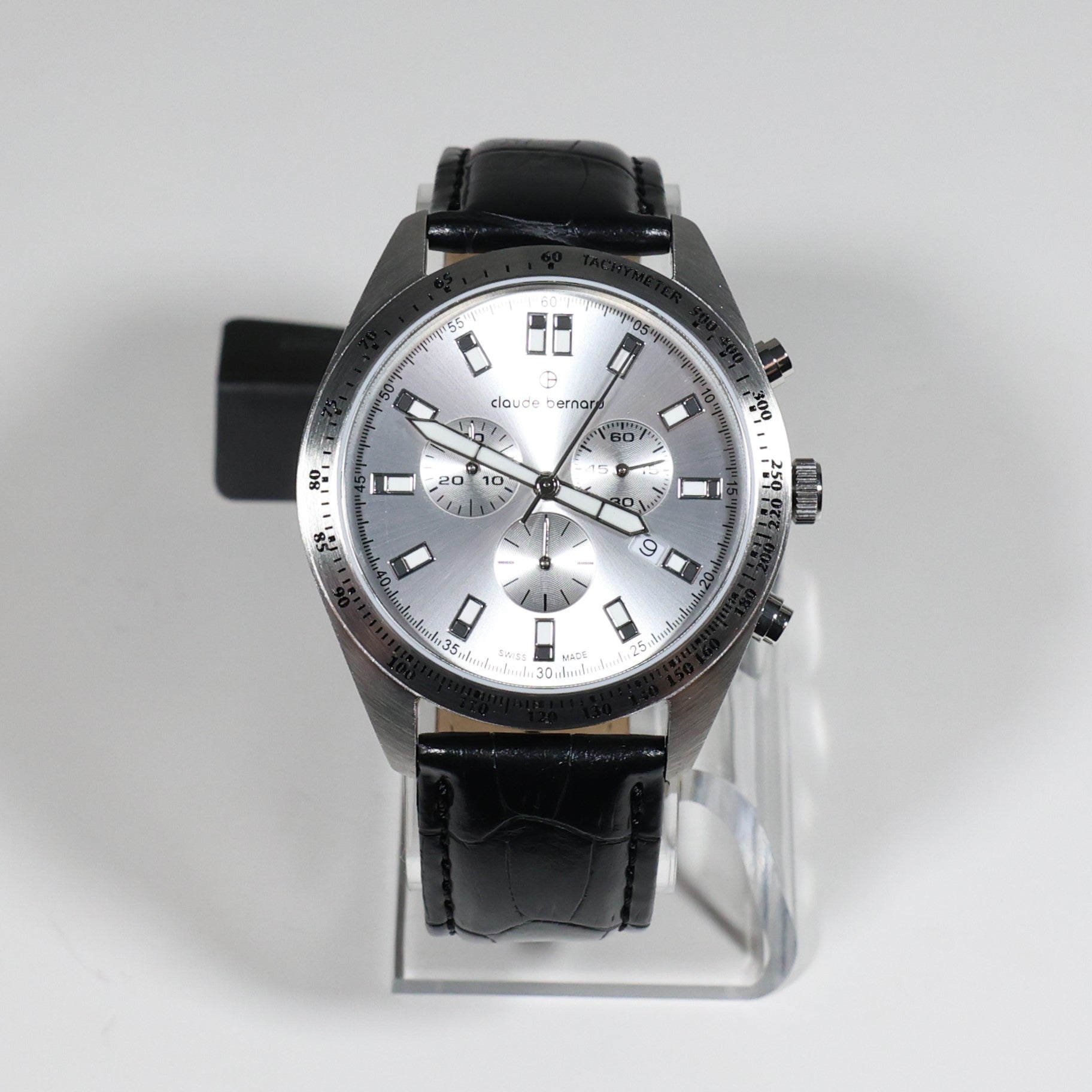 Claude Bernard Mens Silver Dial Stainless Steel Chronograph Watch  10247-3C-AIN