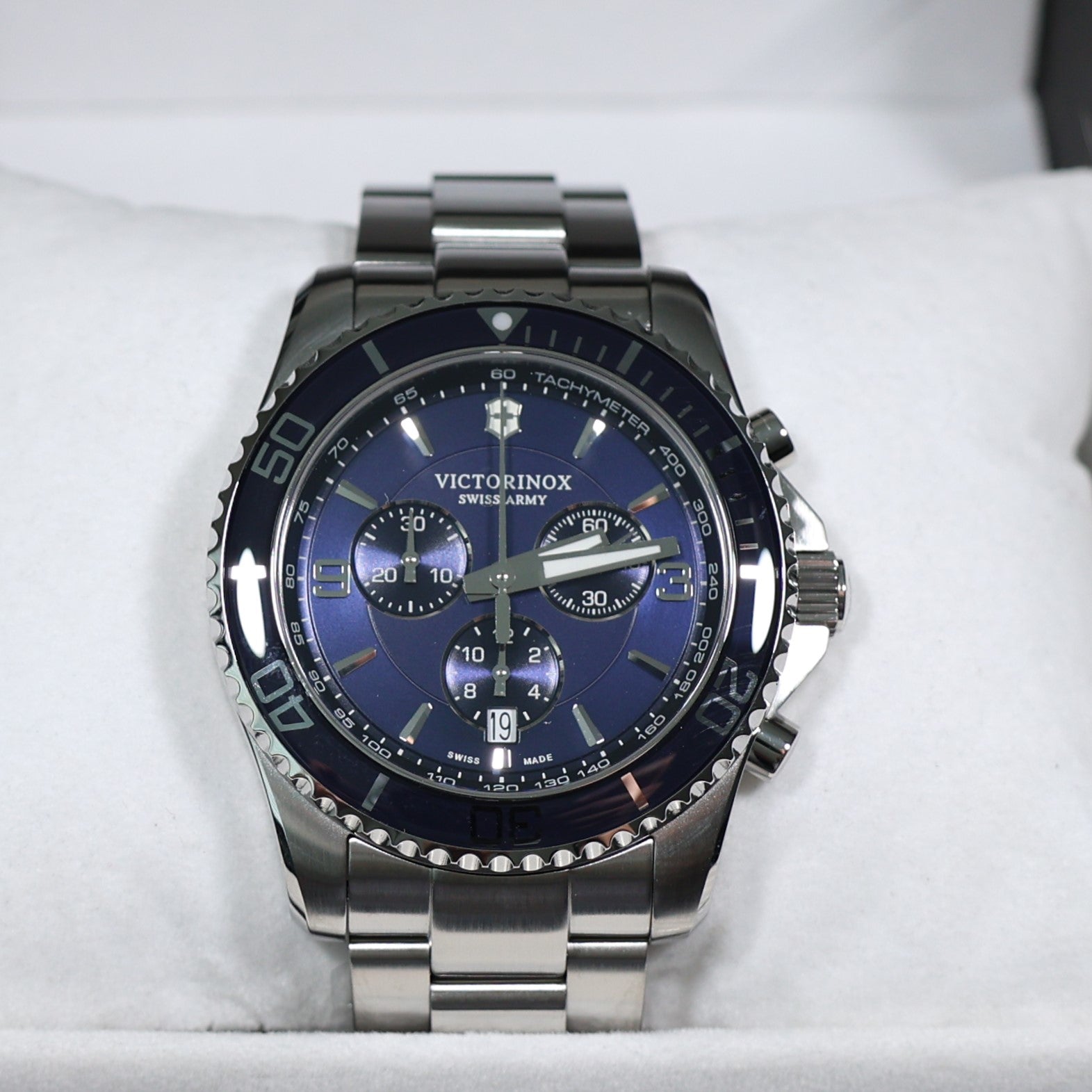 Victorinox Maverick Chronograph Men's Blue Dial Stainless Steel Watch 241689