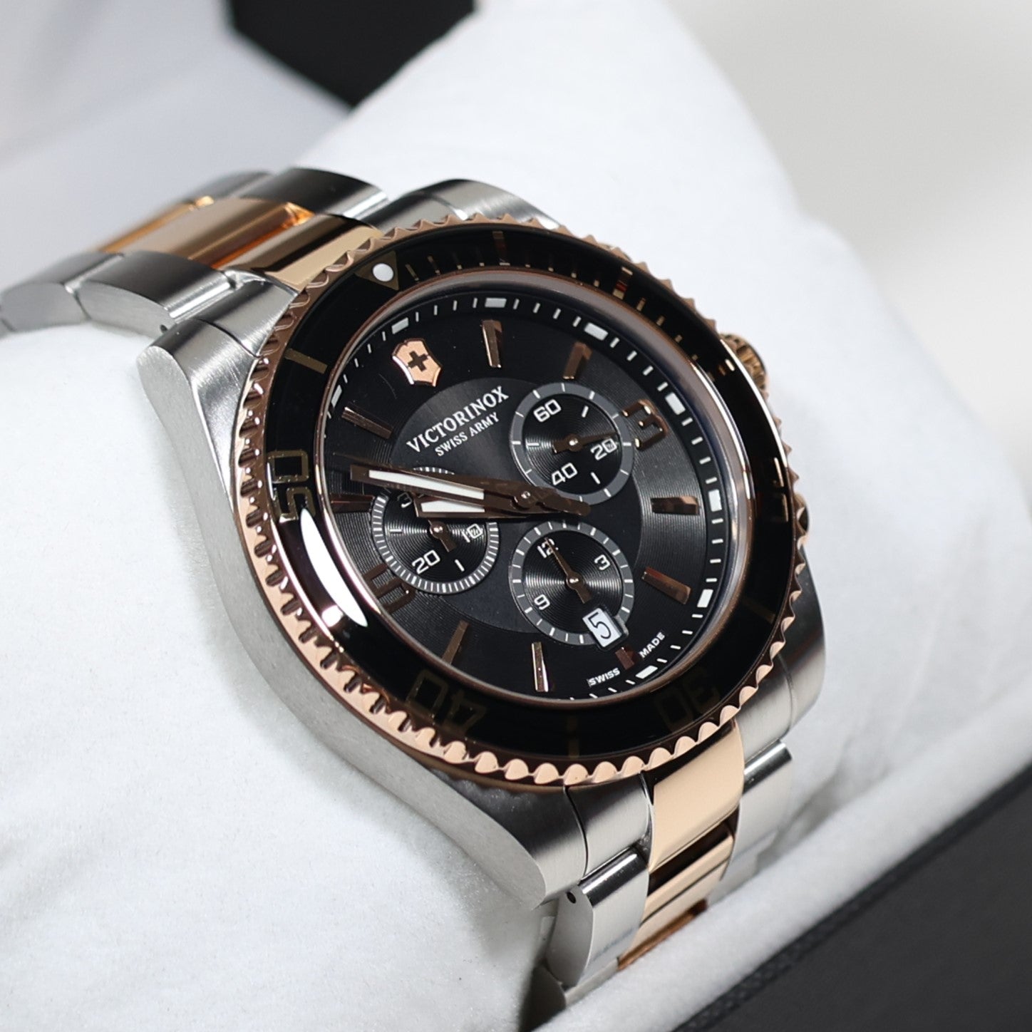 Victorinox Maverick Men's Two Tone Black Dial Chronograph Watch 241952