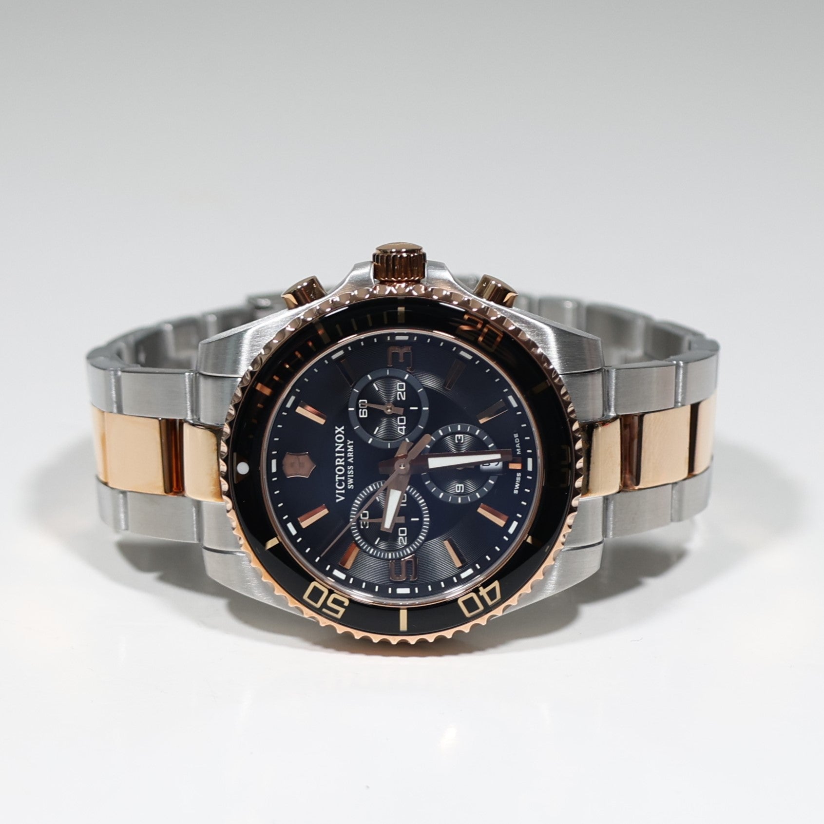 Victorinox Maverick Men's Two Tone Black Dial Chronograph Watch 241952