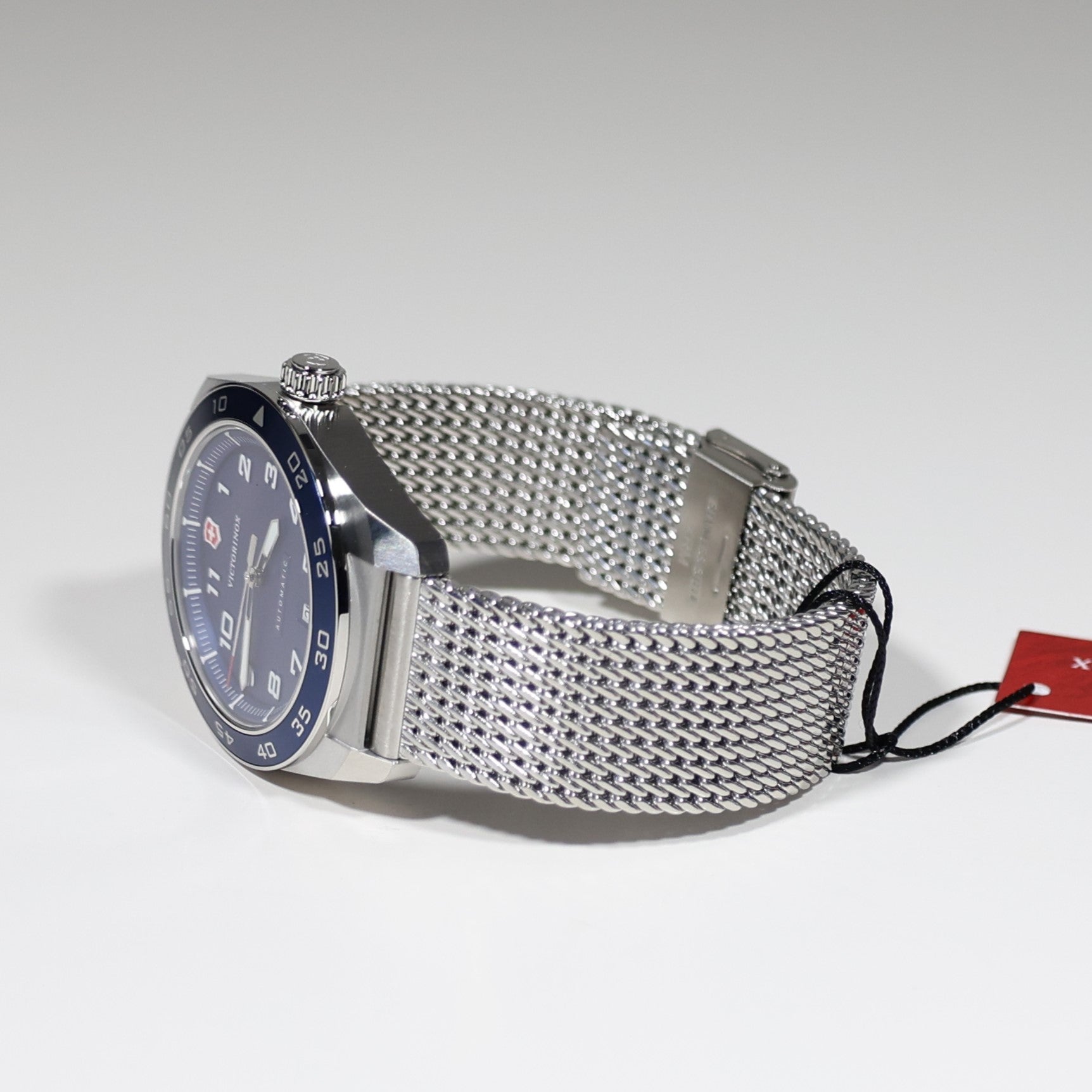 Victorinox Swiss Army Men's Automatic Blue Dial Mesh Bracelet Watch 242045