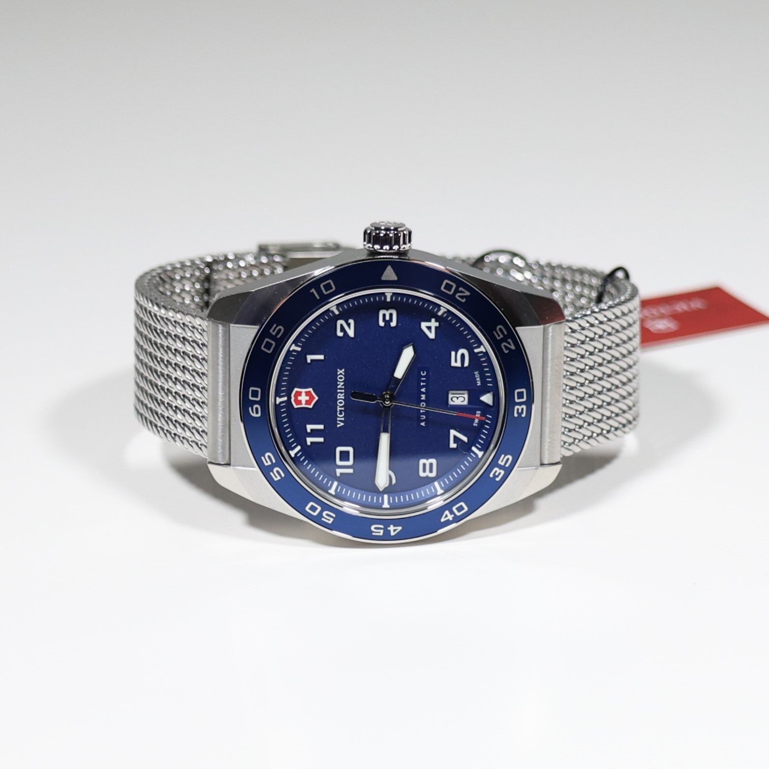 Victorinox Swiss Army Men's Automatic Blue Dial Mesh Bracelet Watch 242045