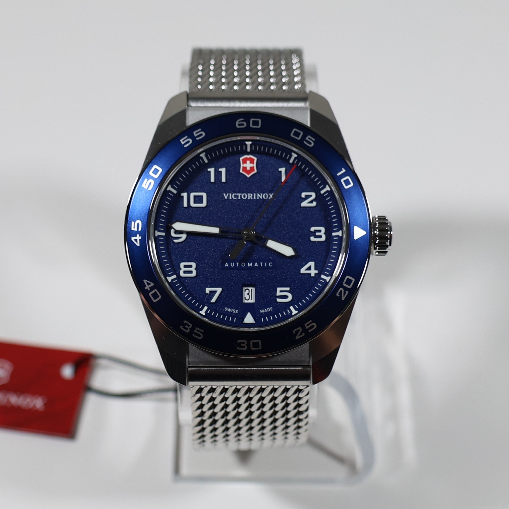 Victorinox Swiss Army Men's Automatic Blue Dial Mesh Bracelet Watch 242045