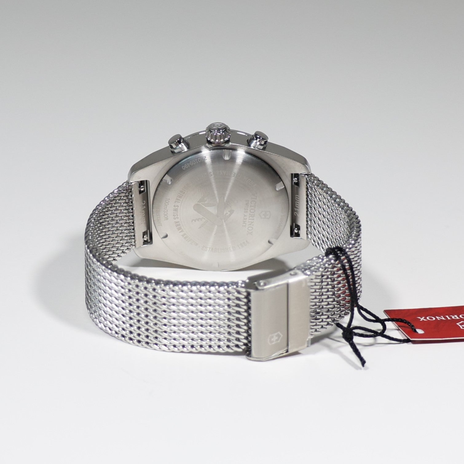 Victorinox Swiss Army Chrono Black Dial Men's Mesh Bracelet Watch 242048