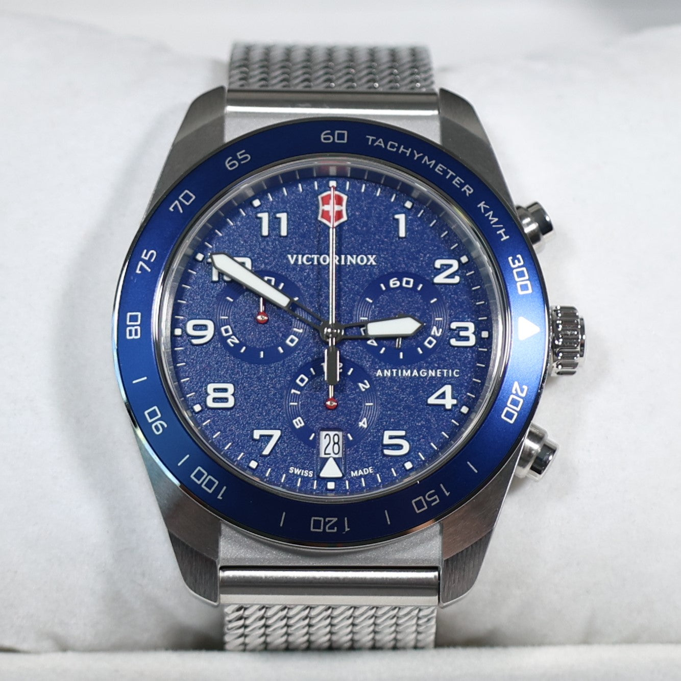Victorinox Swiss Army Chrono Blue Dial Men's Mesh Bracelet Watch 242049