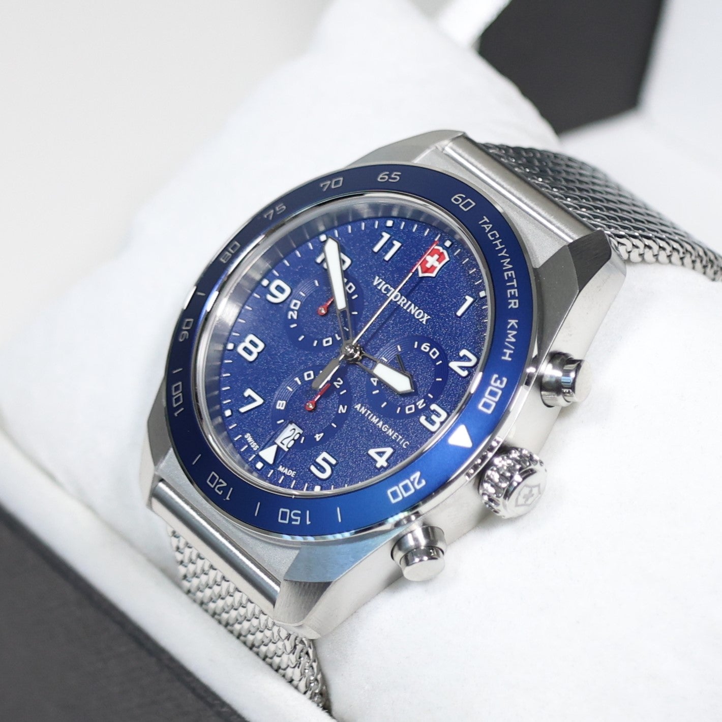 Victorinox Swiss Army Chrono Blue Dial Men's Mesh Bracelet Watch 242049