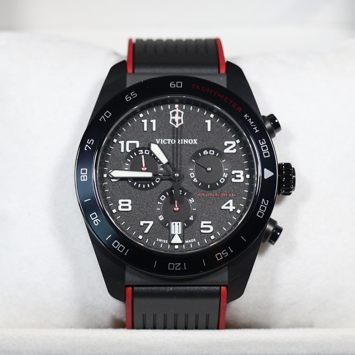 Victorinox Swiss Army Chrono Men's Black Dial Rubber Strap Watch 242051