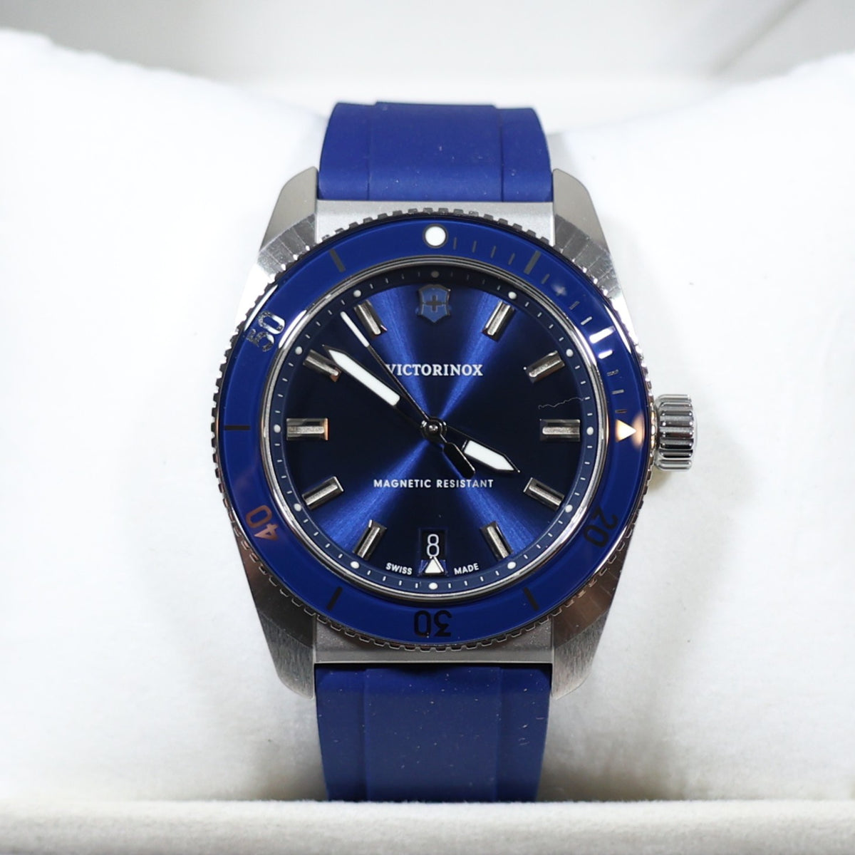 Victorinox Maverick Blue Dial Rubber Strap 39mm Watch 242094 - Chronobuy