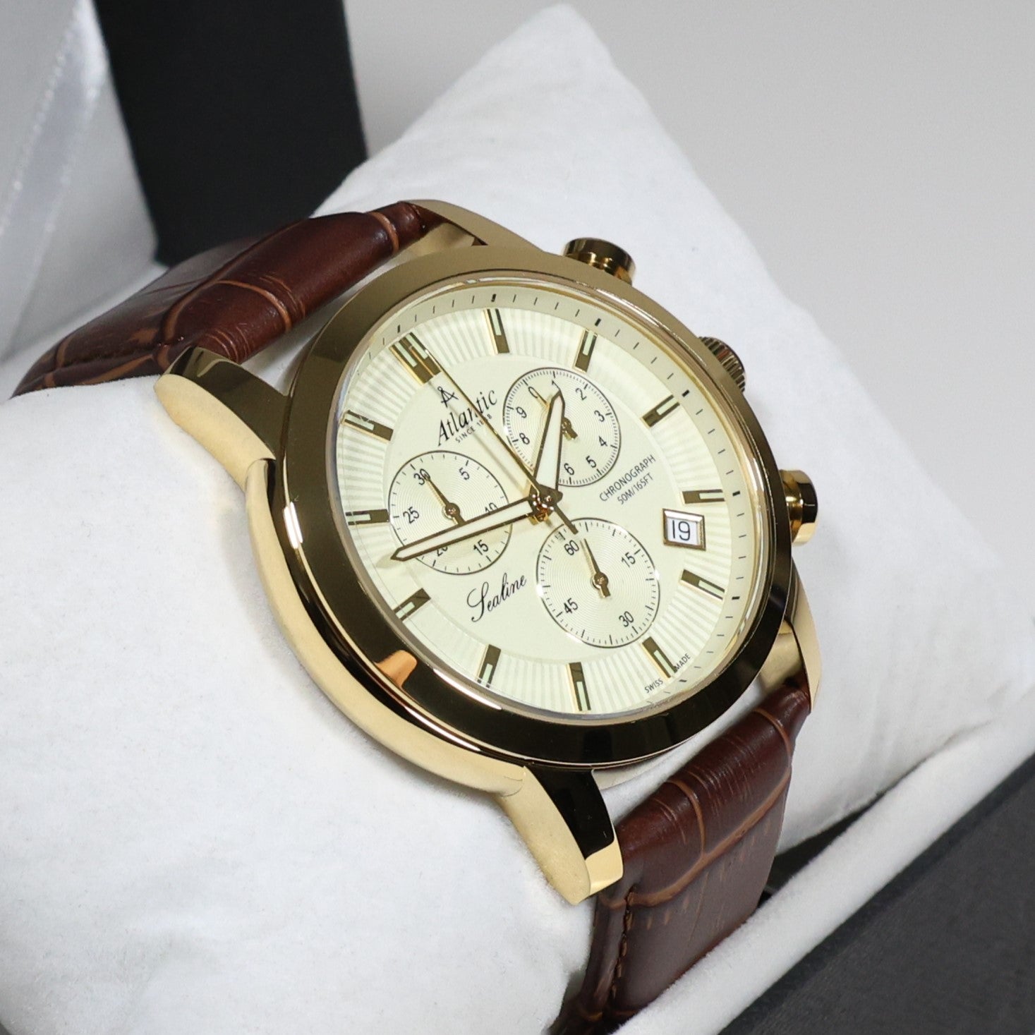 Atlantic Sealine Gold Tone Stainless Steel Men's Chronograph Watch 62450.45.31
