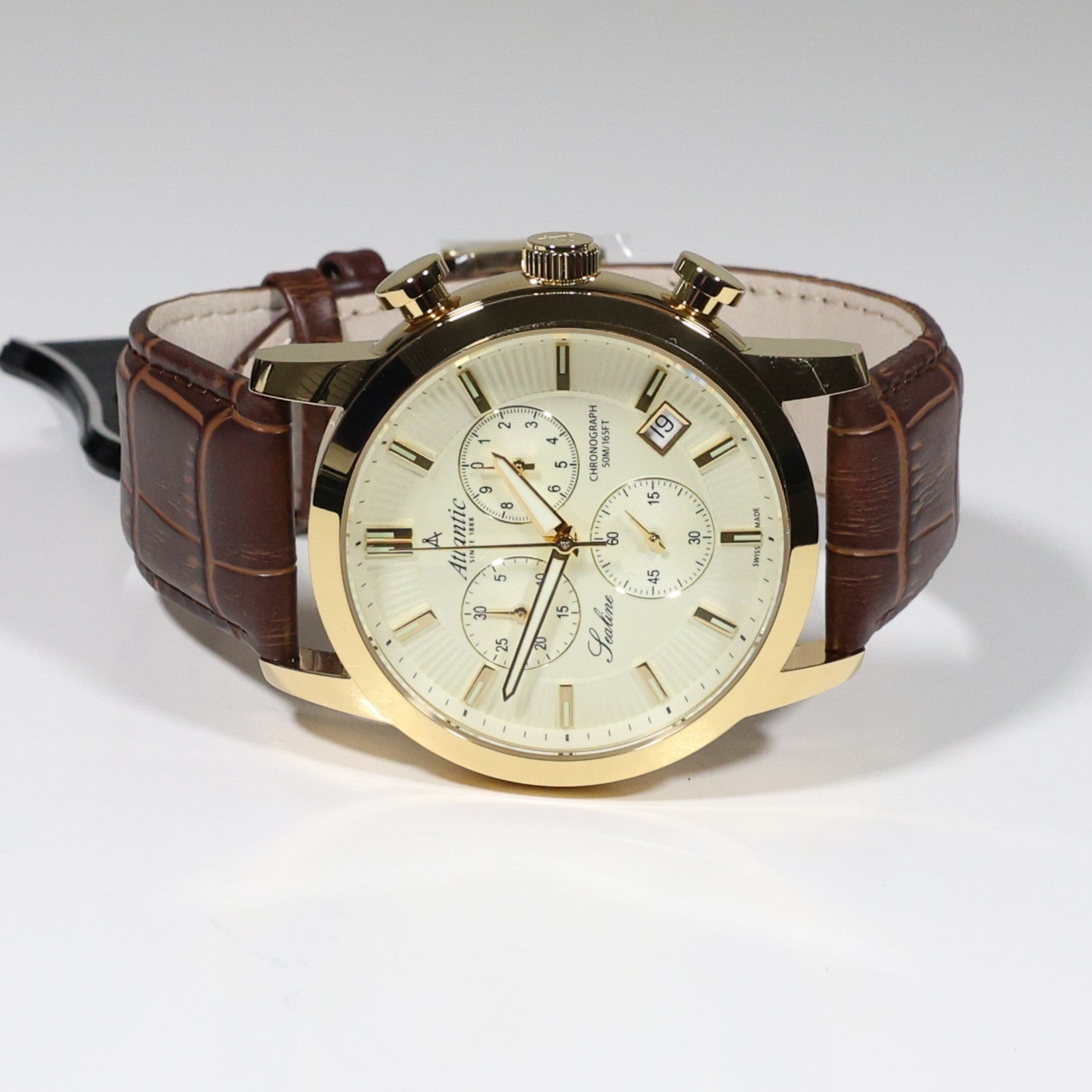 Atlantic Sealine Gold Tone Stainless Steel Men's Chronograph Watch 62450.45.31