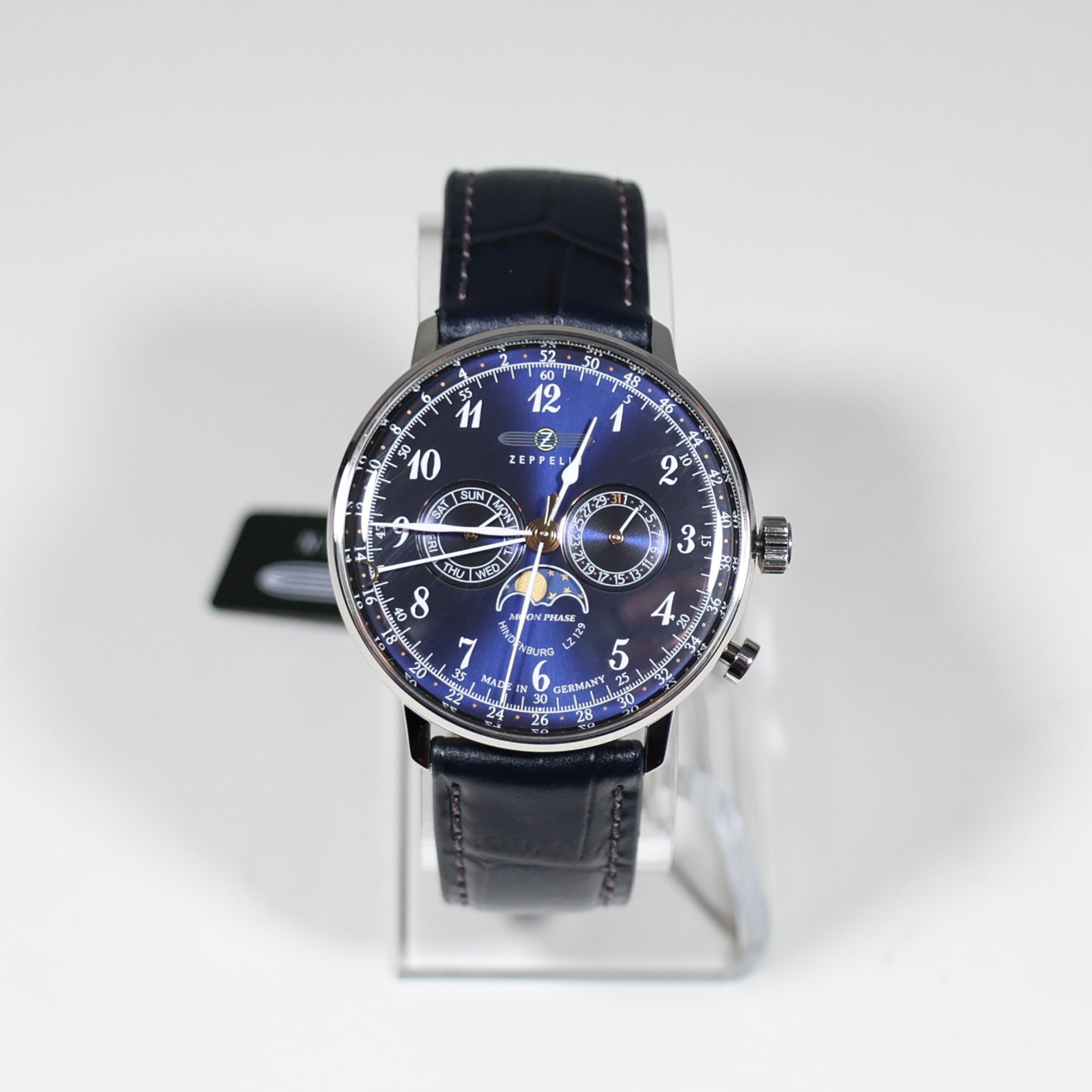 Zeppelin Hindenburg Moon Phase Blue Dial Men's Watch 7036-3 LZ129