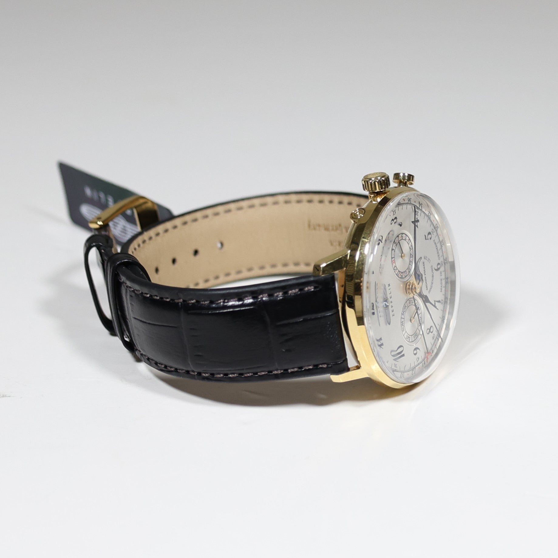 Zeppelin Hindenburg Gold Tone Silver Dial Men's Watch 7038-1 LZ129