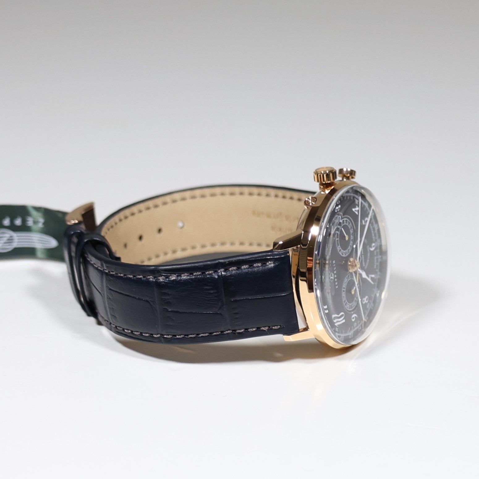 Zeppelin Hindenburg Rose Gold Tone Blue Dial Men's Watch 7038-3 LZ129