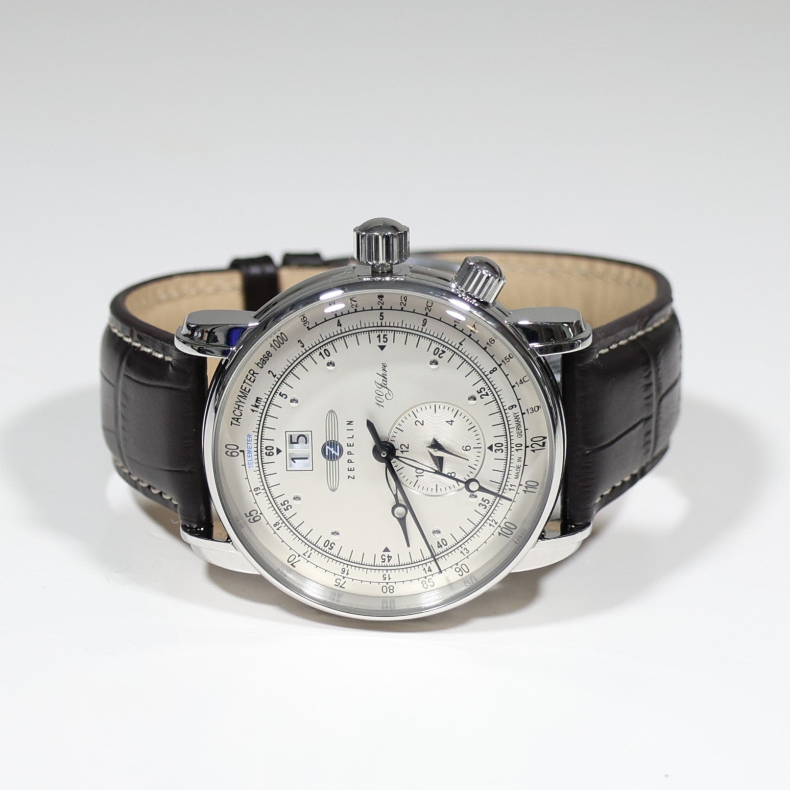 Zeppelin 100 Jahre GMT Beige Dial Stainless Steel Case Men's Watch 7640-1