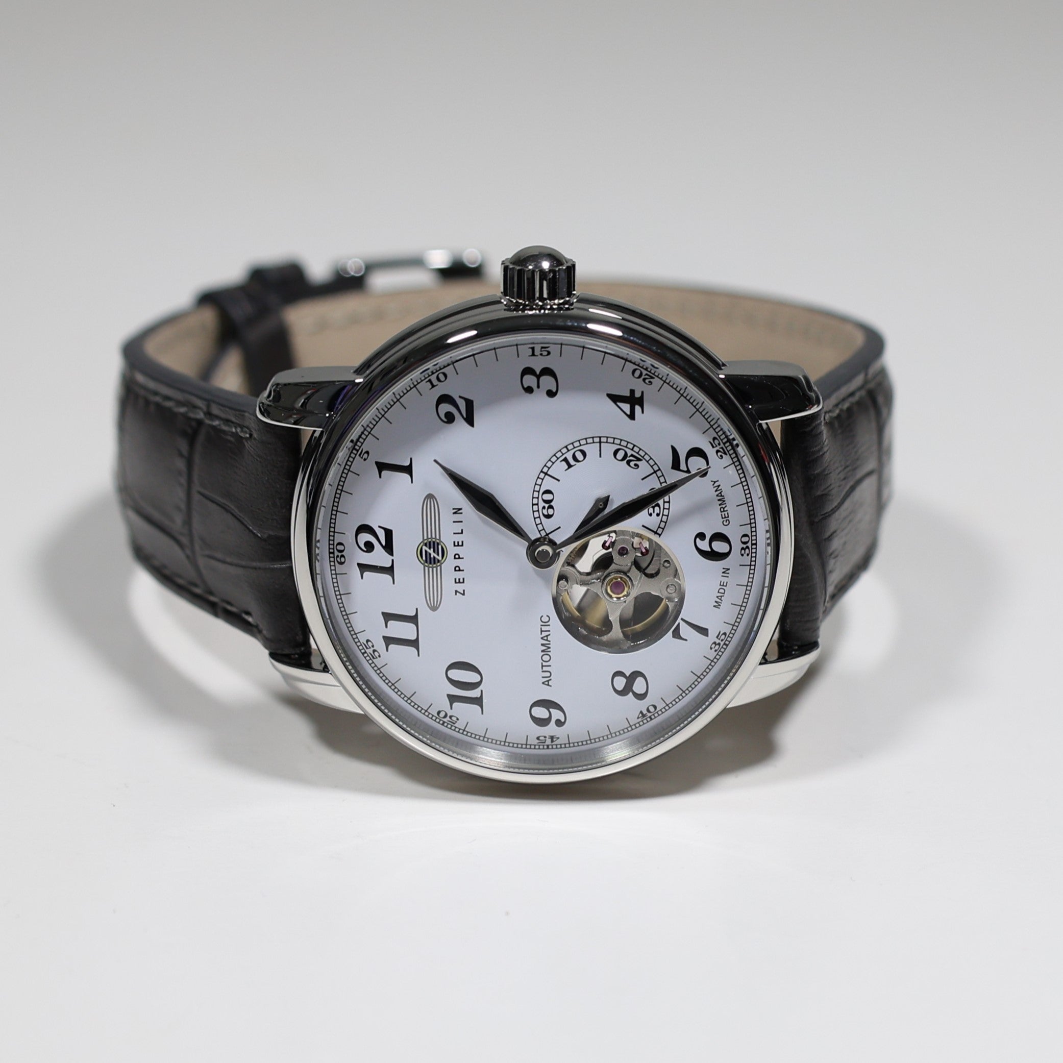 Zeppelin LZ127 Graf Zeppelin Automatic Men's Skeleton White Dial Watch 7666-1