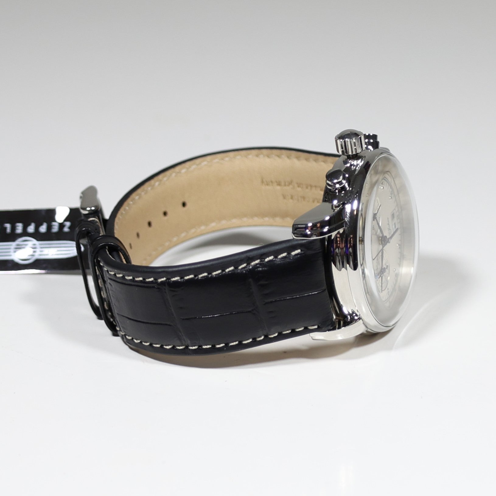 Zeppelin 100 Years Men's Chronograph Black Leather Strap Watch 7690-1