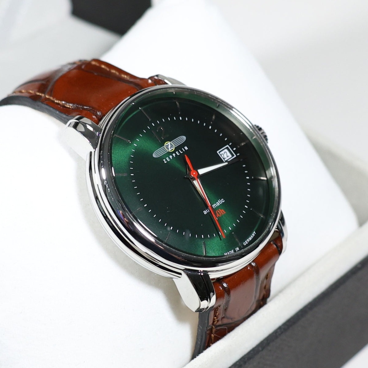 Zeppelin Green Dial Bodensee Men's Automatic 41mm Watch 8160-4