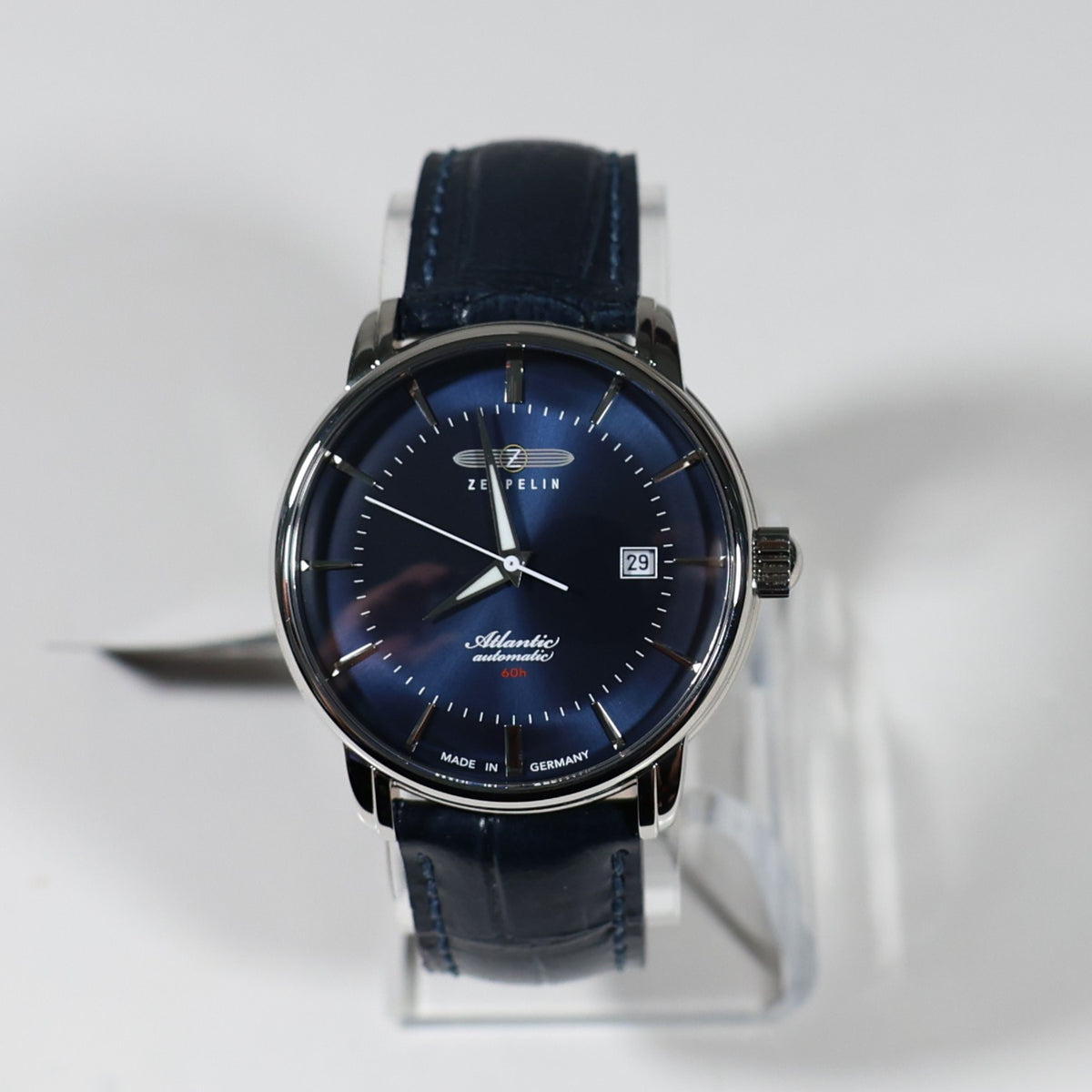 Zeppelin Atlantic Blue Dial Men's Automatic Leather Strap Watch 8460-3 - Chronobuy