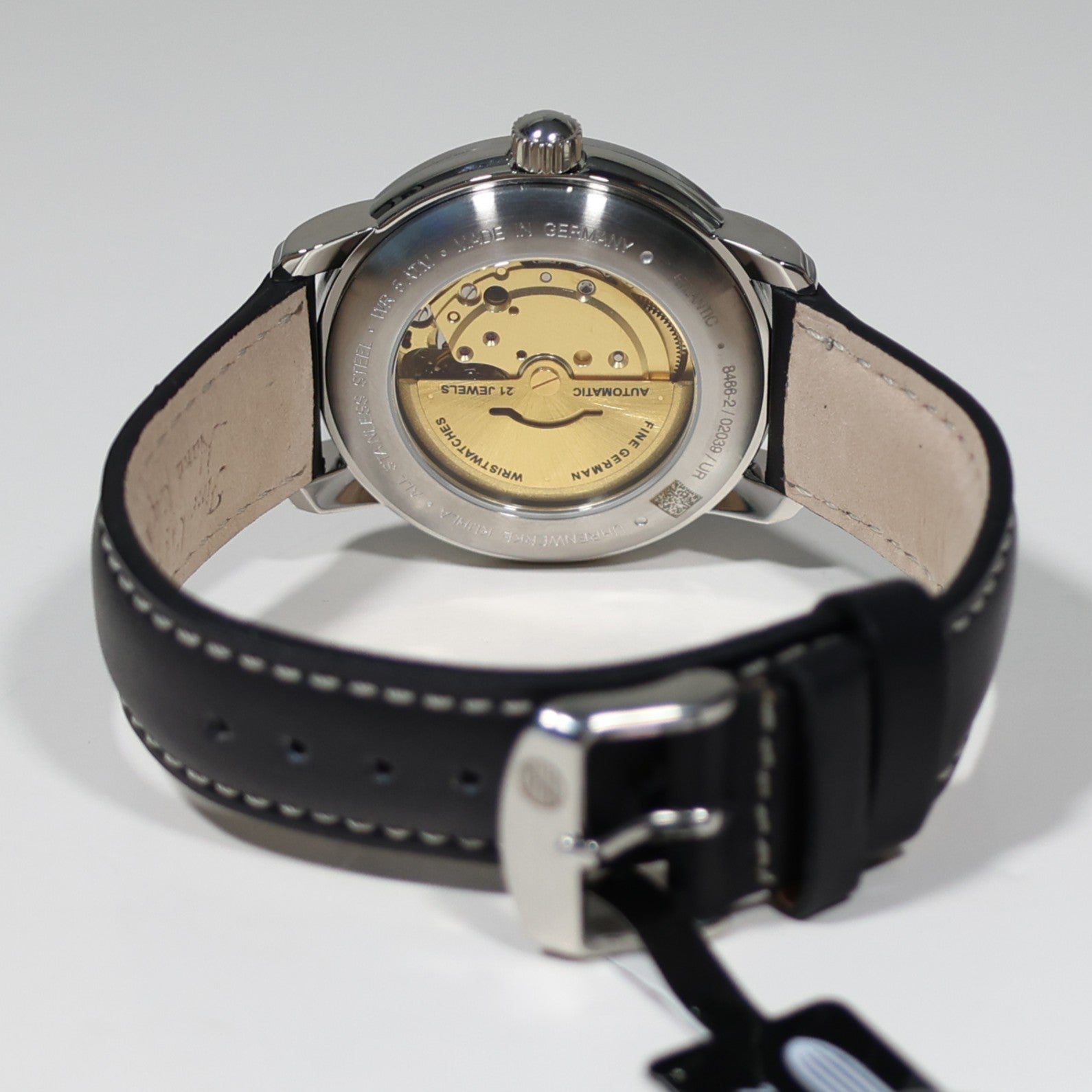 Zeppelin Atlantic Automatic Black Dial Black Leather Strap Men's Watch 8466-2