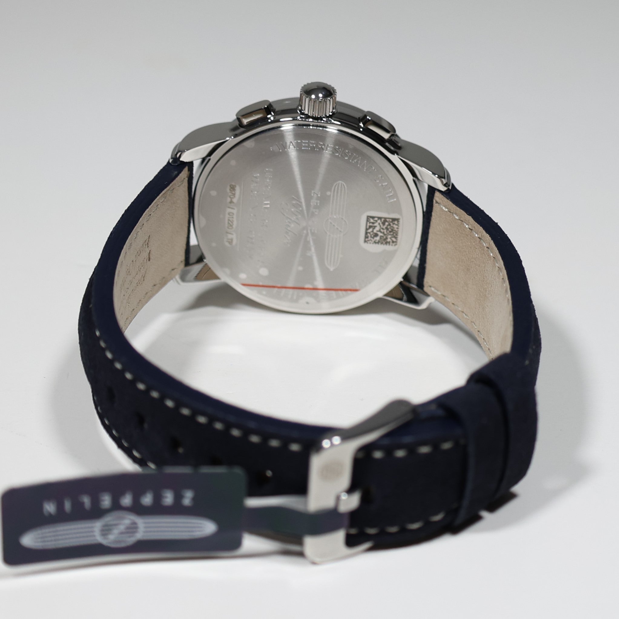Zeppelin 8670-4 100 Years Men's Blue Dial Stainless Steel Leather Strap Watch