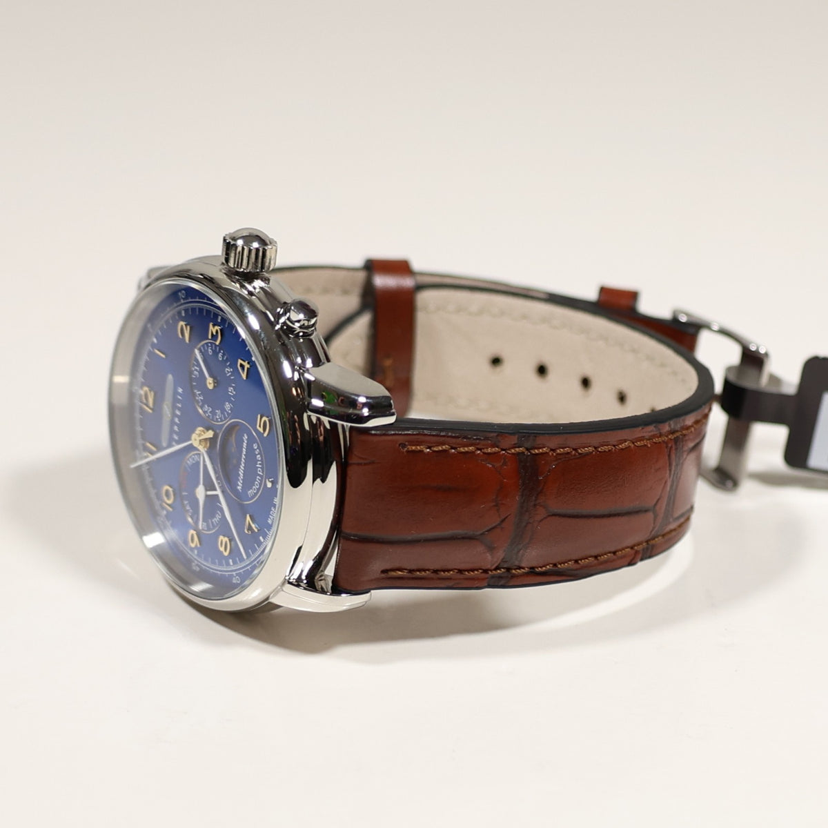 Zeppelin Mediterranee Blue Dial Quartz Moon Phase Men's Watch 9636-3