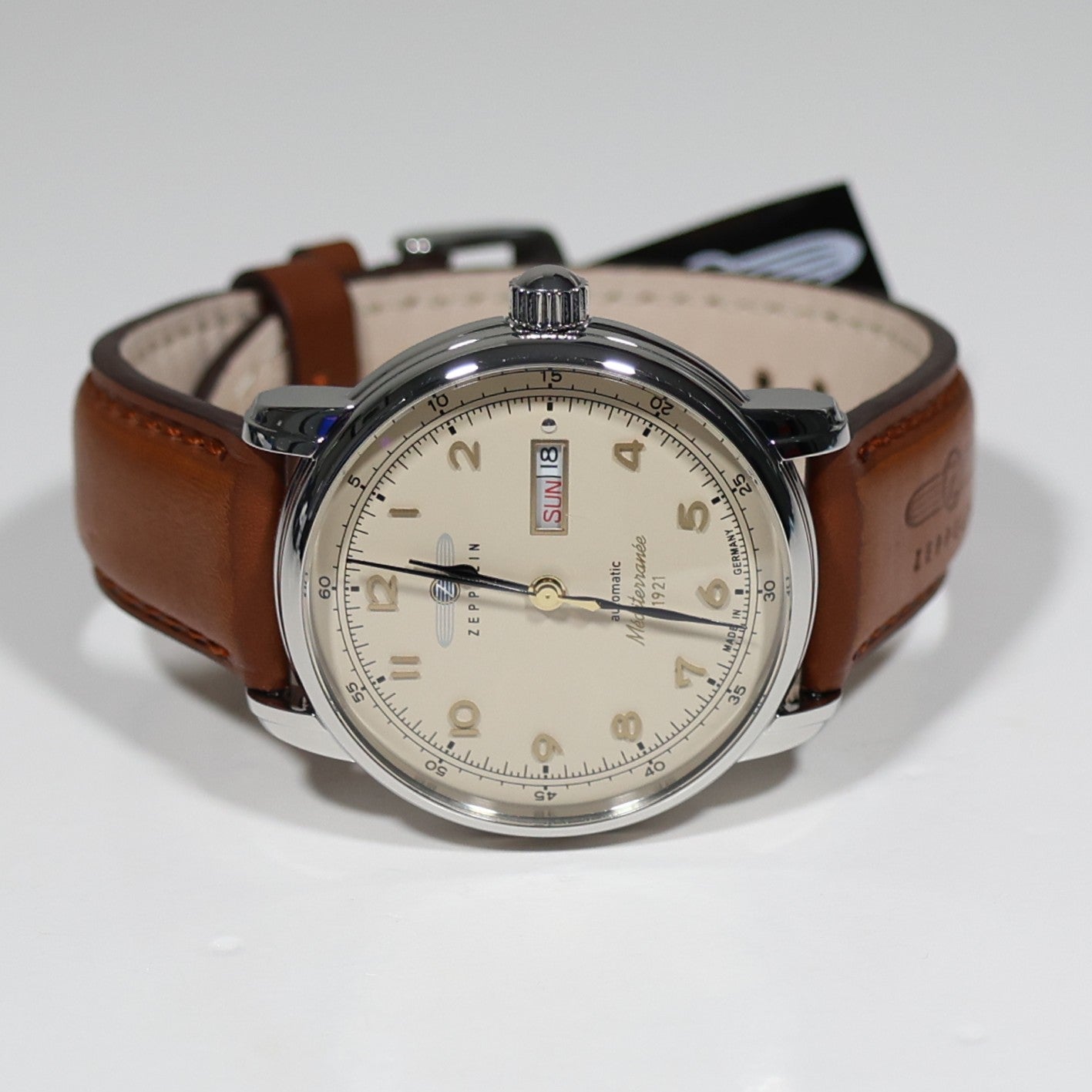 Zeppelin Méditerranée Men's Automatic Beige Dial Leather Strap Watch 9664-5