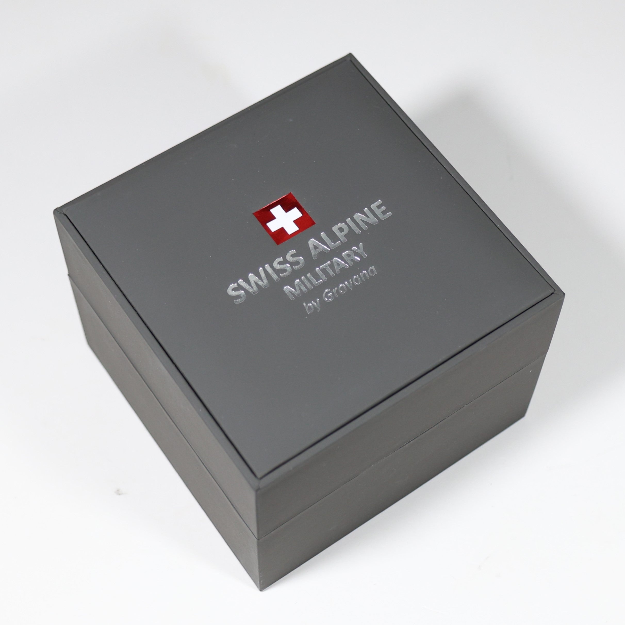 Swiss Alpine Military Black Dial Stainless Steel Chronograph Watch 7078.9537