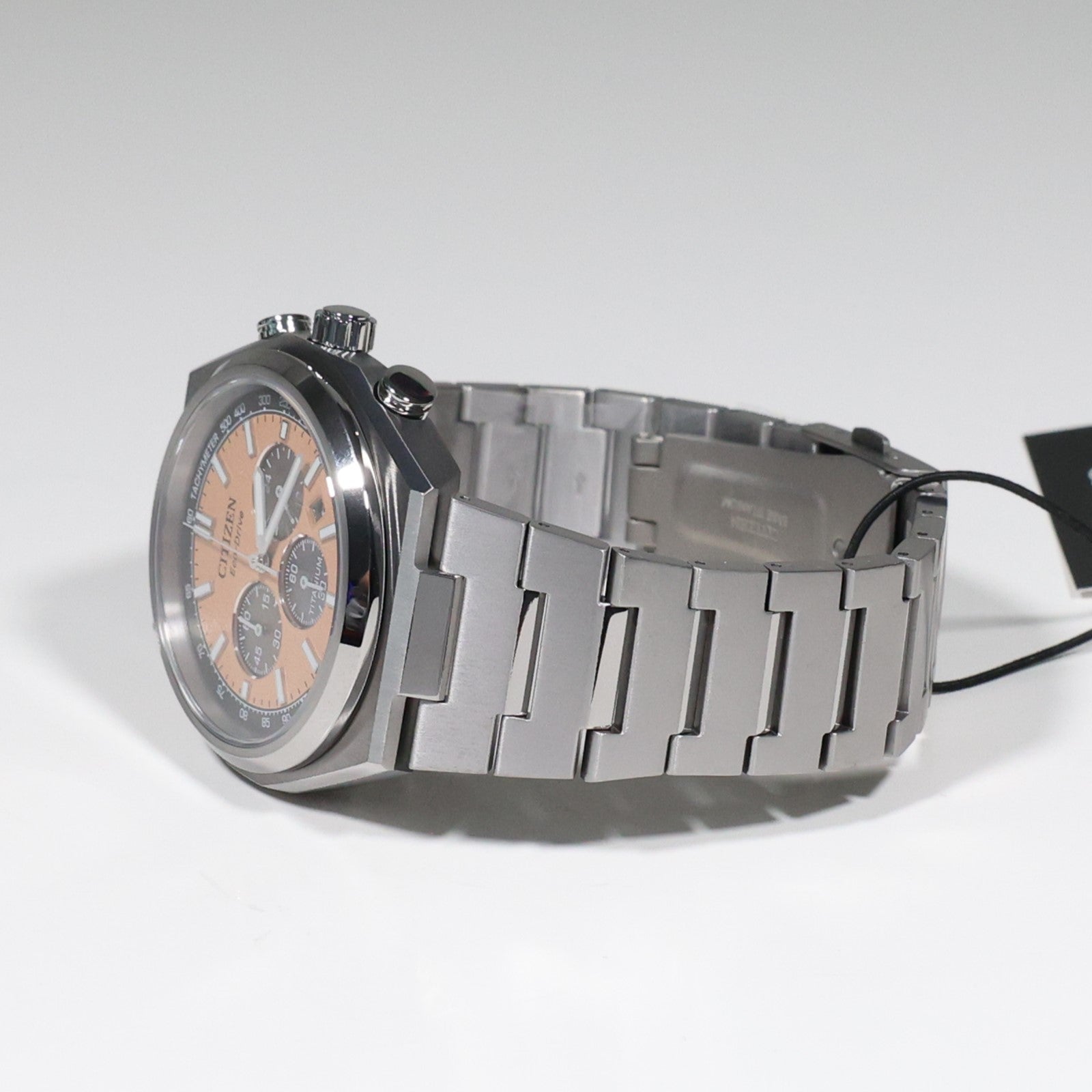 Citizen Zenshin Super Titanium Men's Salmon Dial Chronograph Watch CA4610-85Z