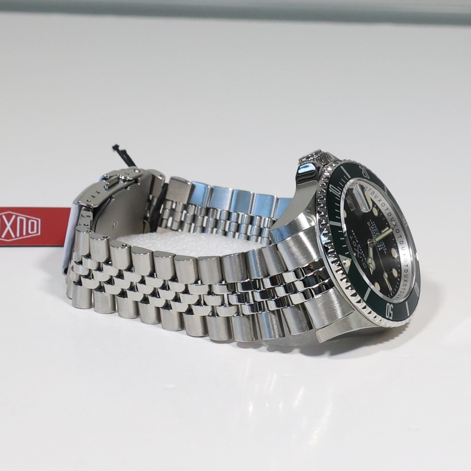 Duxot Atlanctica Men's Stainless Steel Green Bezel Automatic Watch DX-2057-33