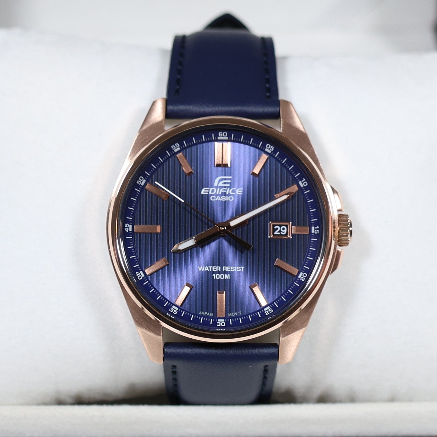 Casio Edifice Rose Gold Tone Men's Sports Blue Dial Watch EFV-150CL-2AVUEF