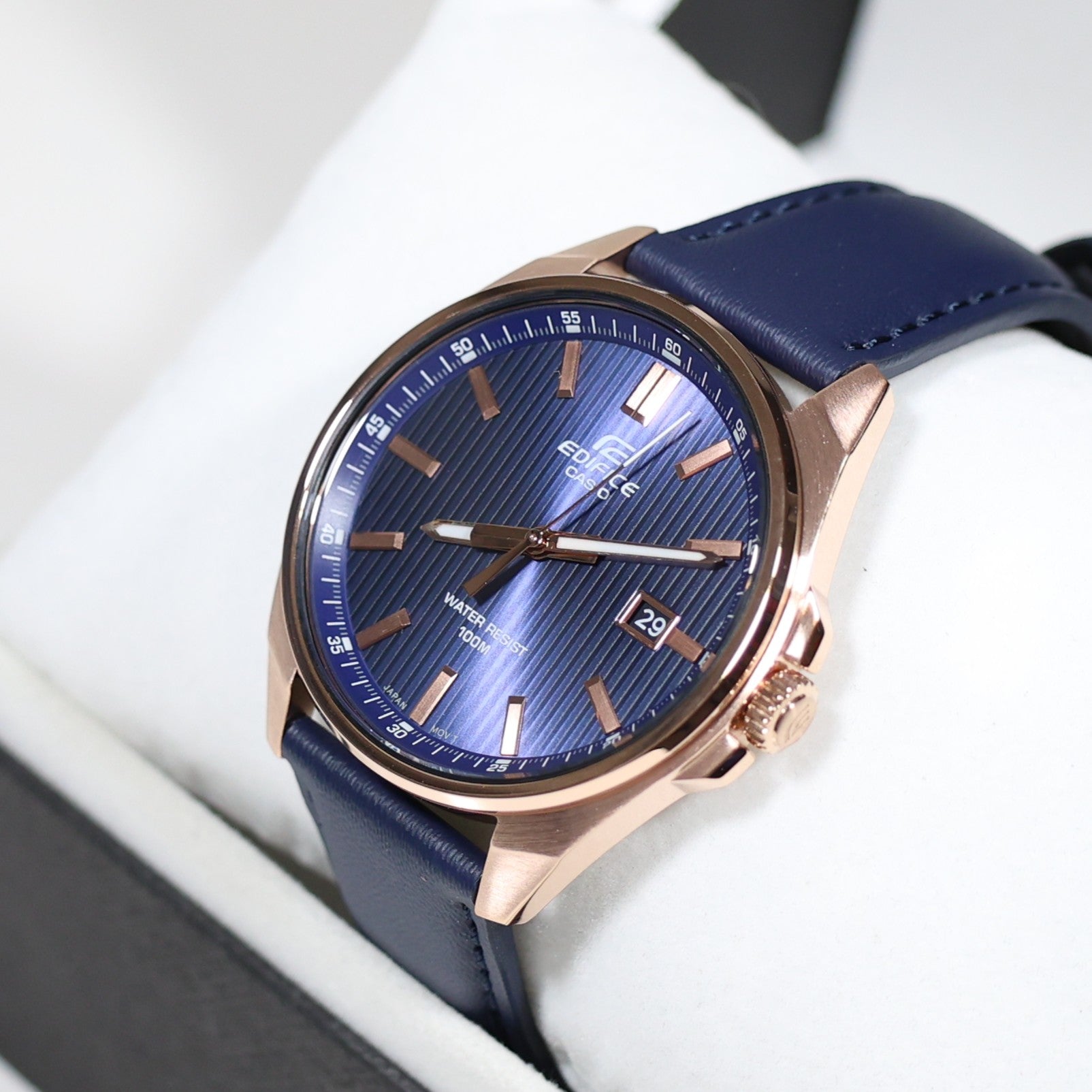 Casio Edifice Rose Gold Tone Men's Sports Blue Dial Watch EFV-150CL-2AVUEF