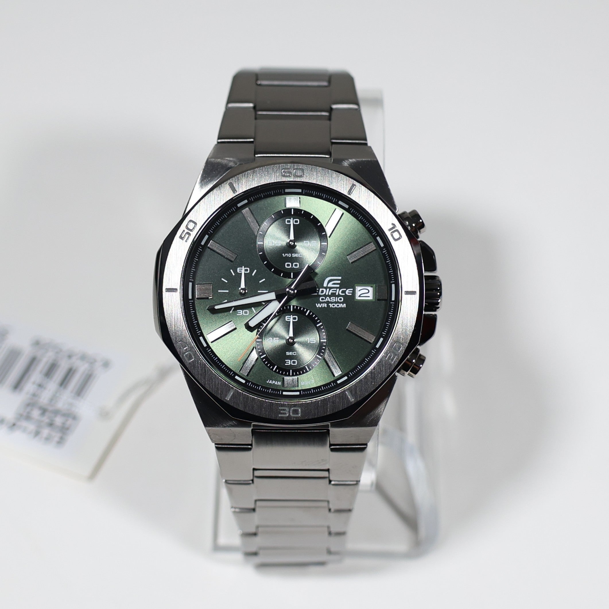 Casio Edifice Stainless Steel Green Dial Men's Chronograph Watch EFV-640DC-3AVUEF