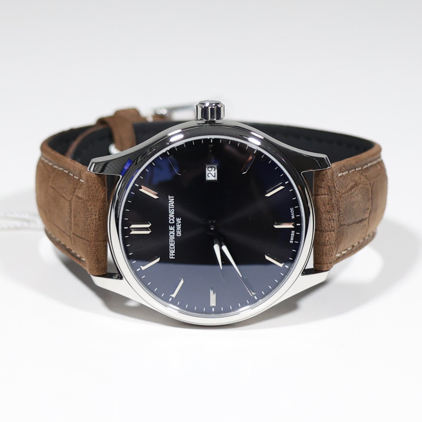 Frederique Constant Men's Gray Dial Brown Leather Strap Watch FC-220DGS5B6