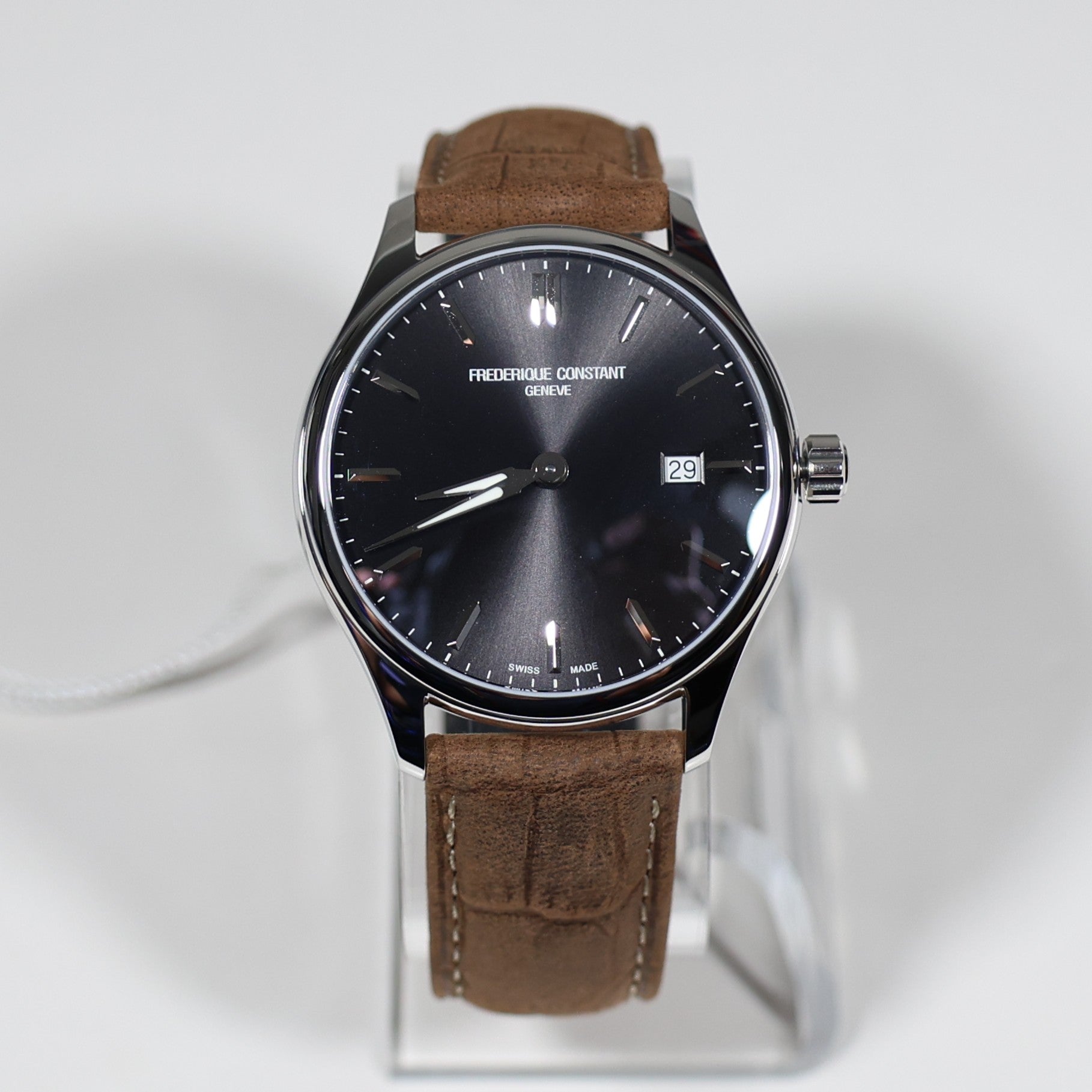 Frederique Constant Men's Gray Dial Brown Leather Strap Watch FC-220DGS5B6
