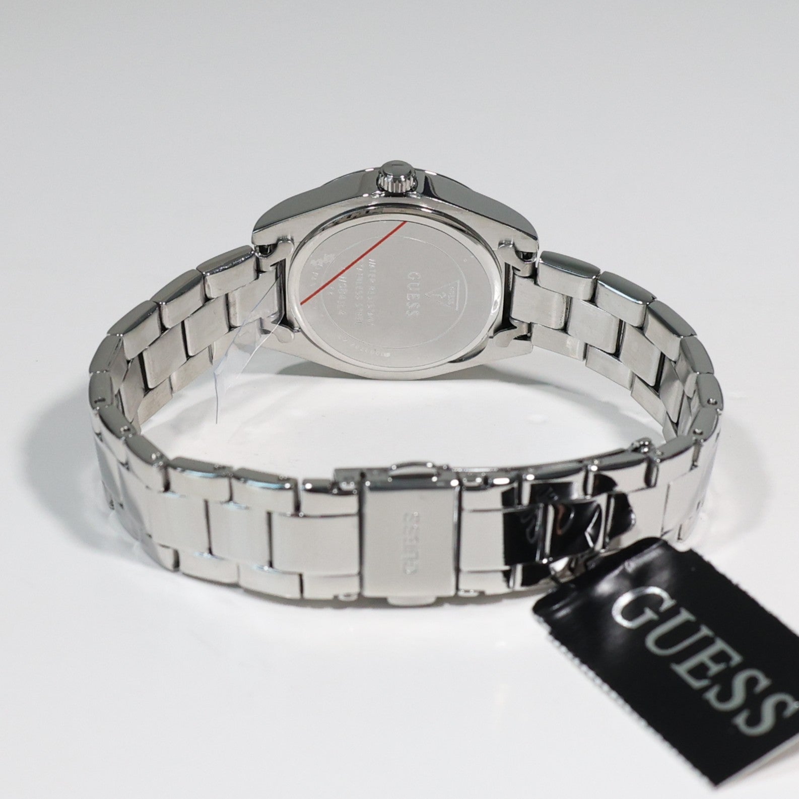 Guess Women's Pink Dial Crystal Bezel Stainless Steel Watch GW0841L4