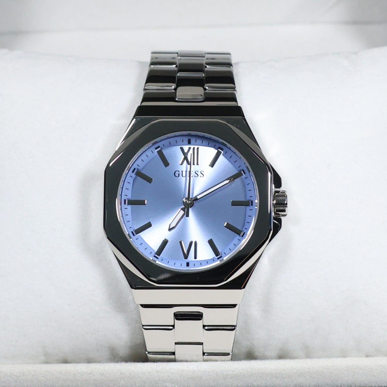 Guess Women's Empress Blue Dial Stainless Steel Quartz Watch GW0873L1