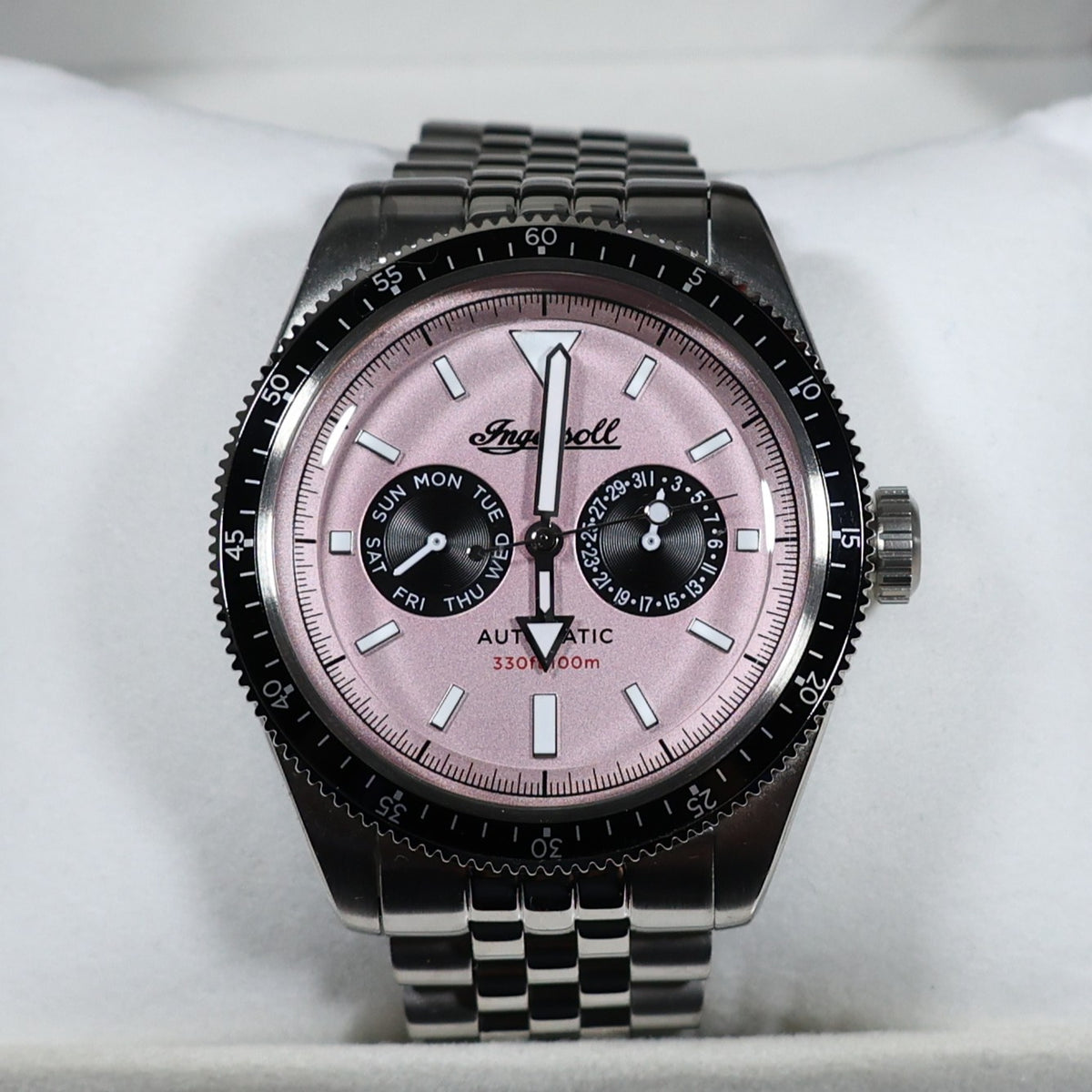 Ingersoll Outlaw Pink Dial Stainless Steel Sporty Men's Watch l17201