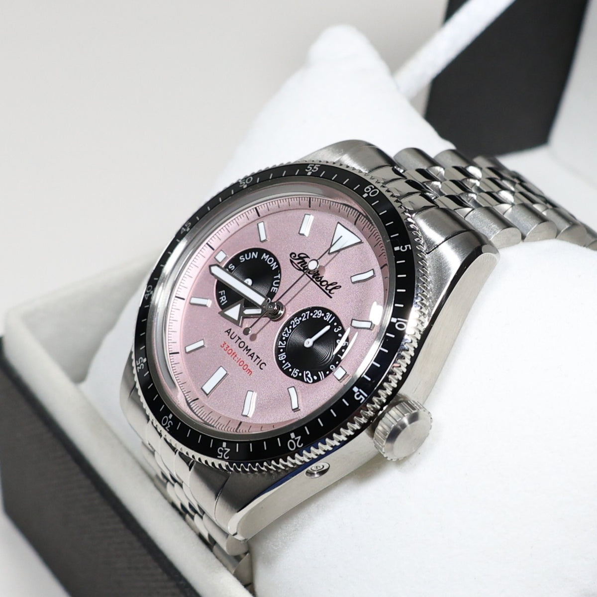 Ingersoll Outlaw Pink Dial Stainless Steel Sporty Men's Watch l17201
