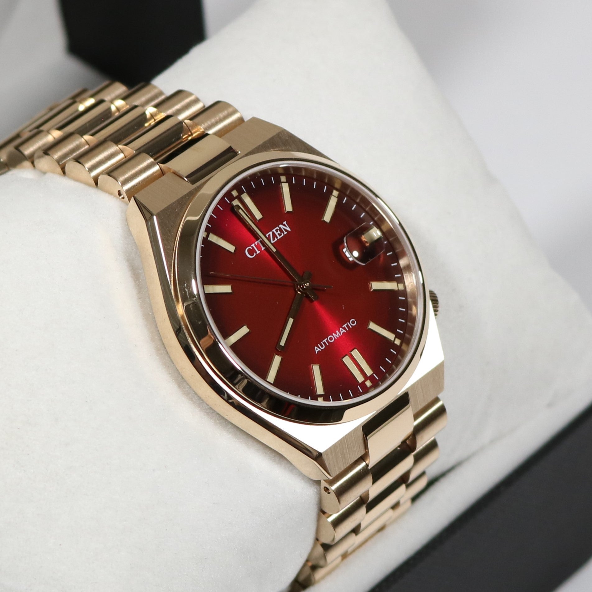Citizen Tsuyosa Automatic Gold Tone Steel Red Dial Watch NJ0153-82X