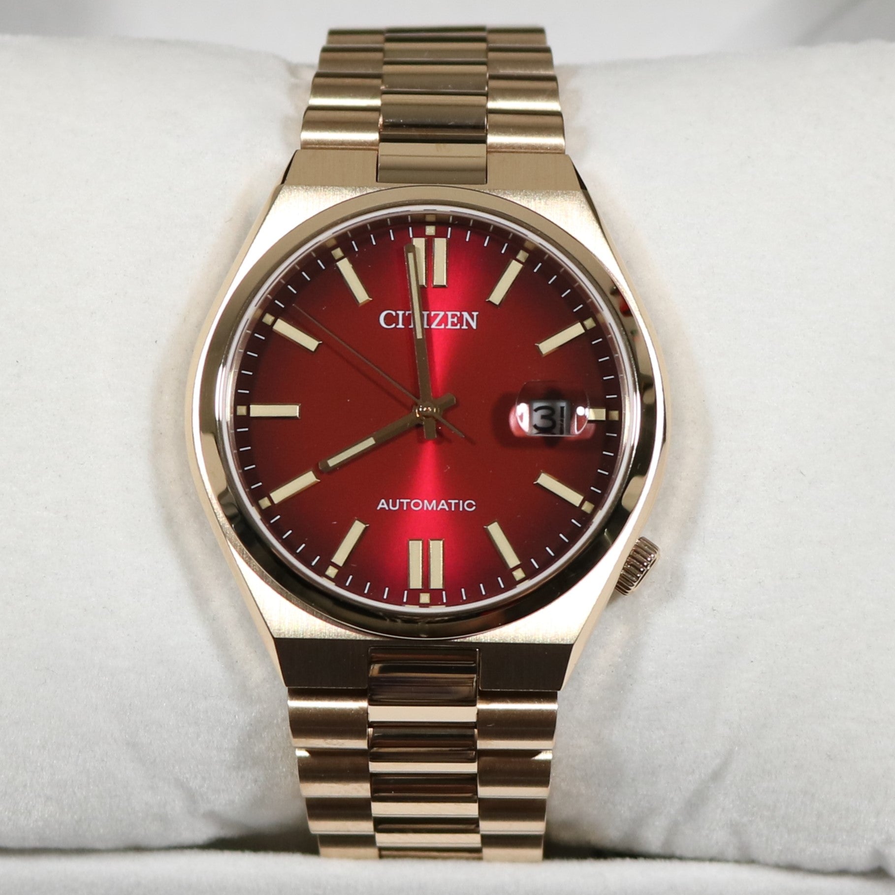 Citizen Tsuyosa Automatic Gold Tone Steel Red Dial Watch NJ0153-82X 2