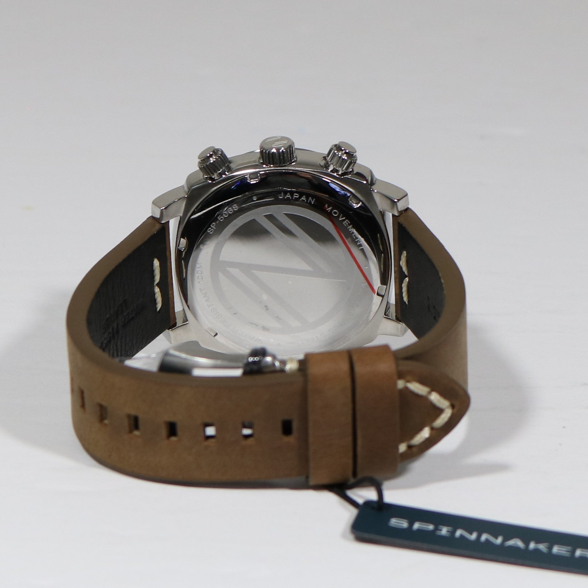 Spinnaker Pine Green Hull Chronograph Brown Leather Strap Men's Watch SP-5068-02