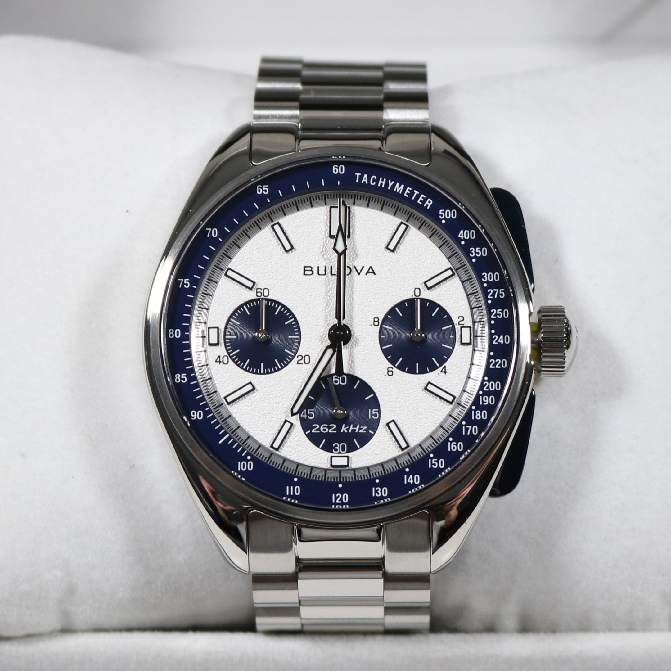 Bulova Lunar Pilot Special Edition White Dial Stainless Steel Watch 98K112 2