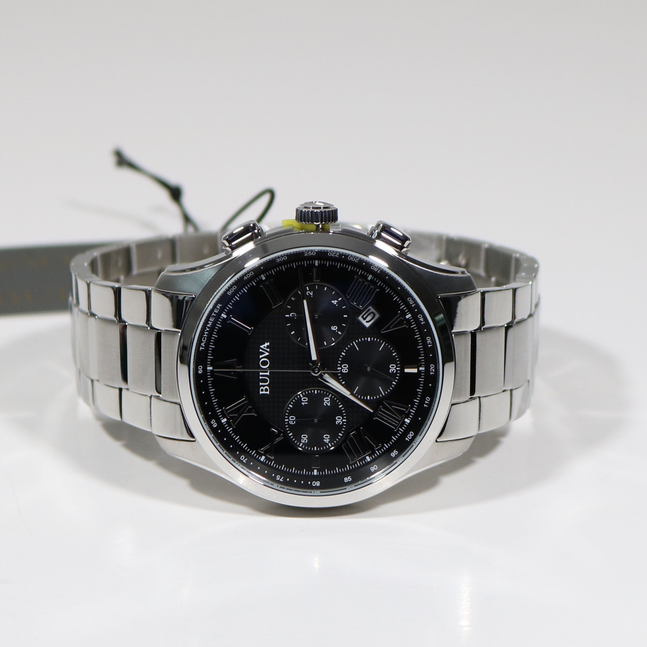 Bulova Wilton Classic Stainless Steel Chronograph Black Dial Men's Watch 96B288
