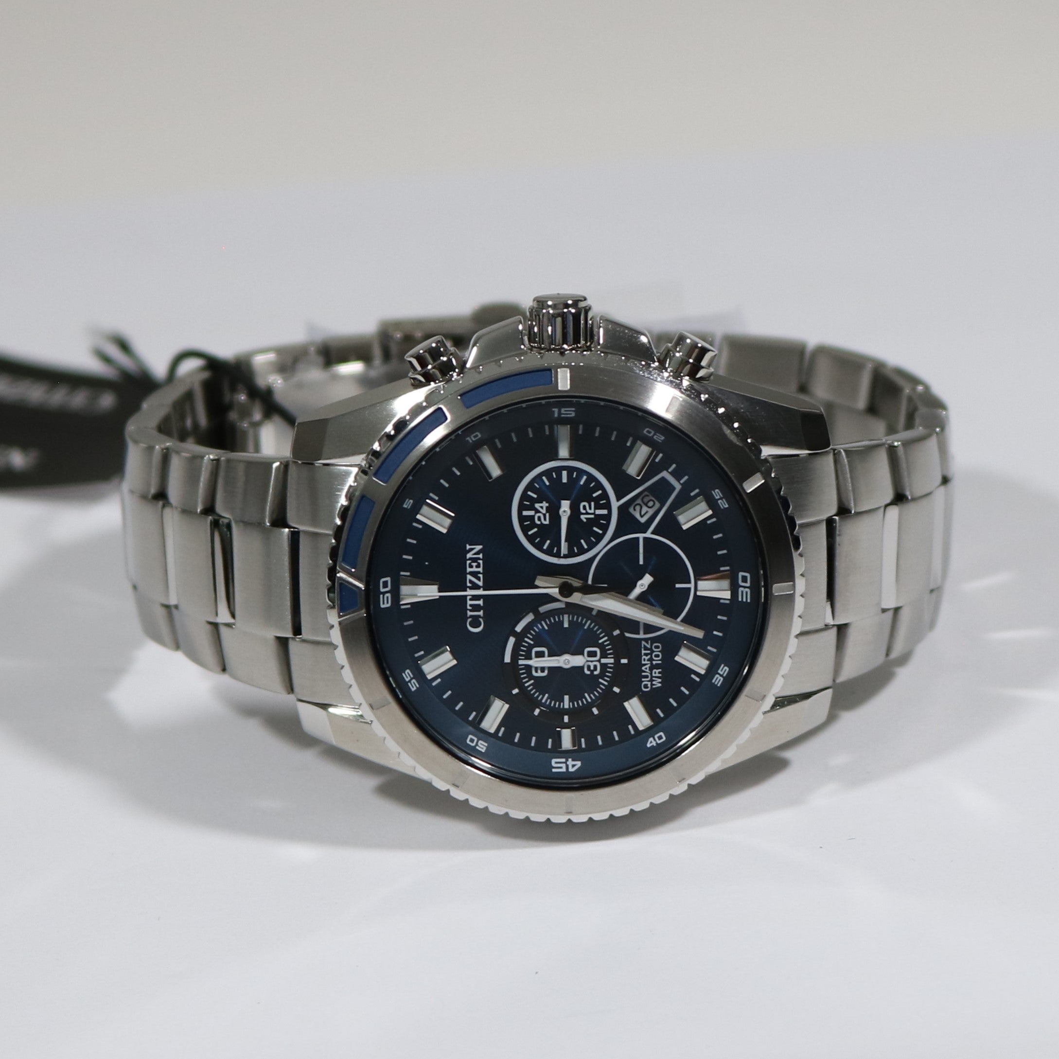 Citizen Quartz Stainless Steel Blue Dial Chronograph Men's Watch AN8201-57L