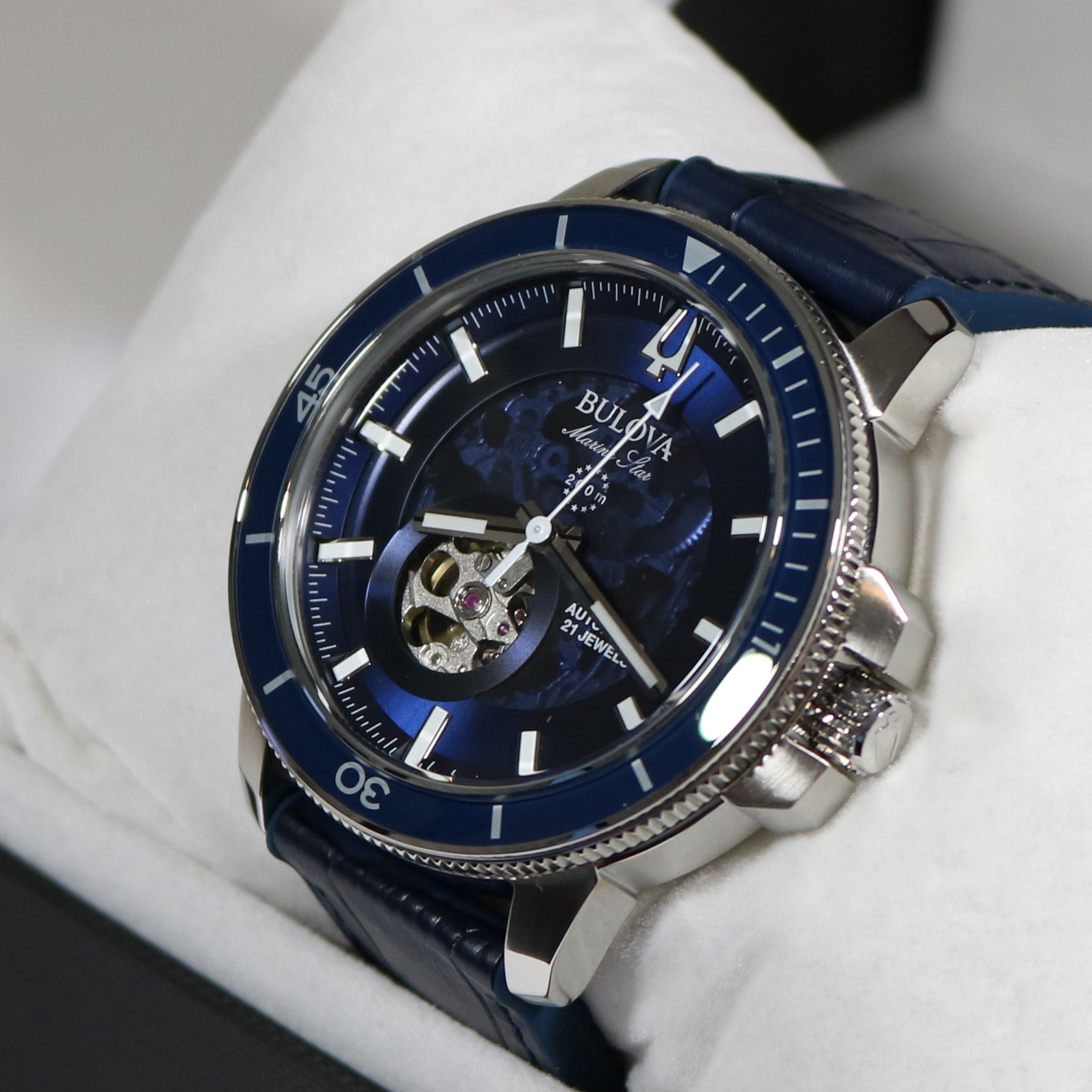 Bulova Marine Star Men's Stainless Steel Automatic Blue Dial Watch 96A291 3