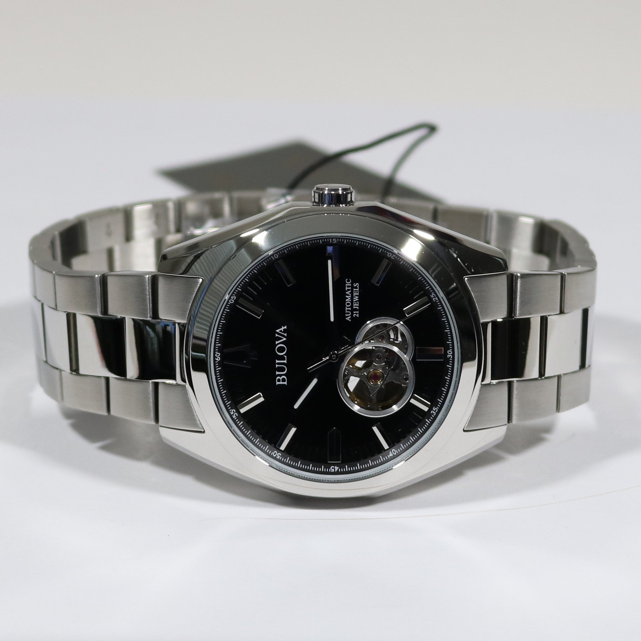 Bulova Surveyor Stainless Steel Black Dial Automatic Men's Watch 96A270