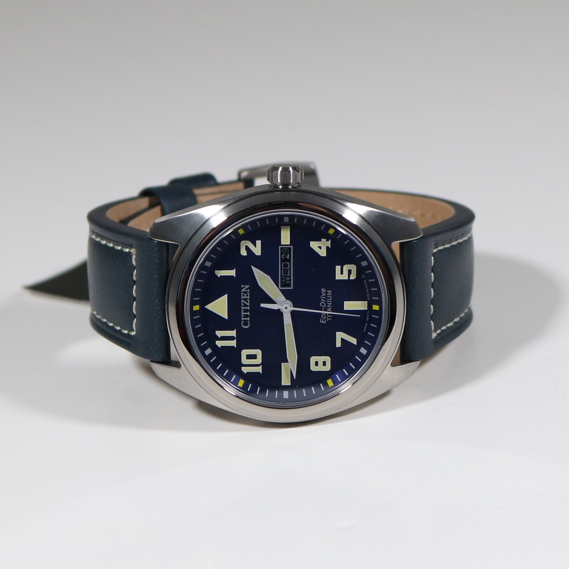 Citizen Eco-Drive Super Titanium Blue Dial Garrison Men's Watch BM8560-45L