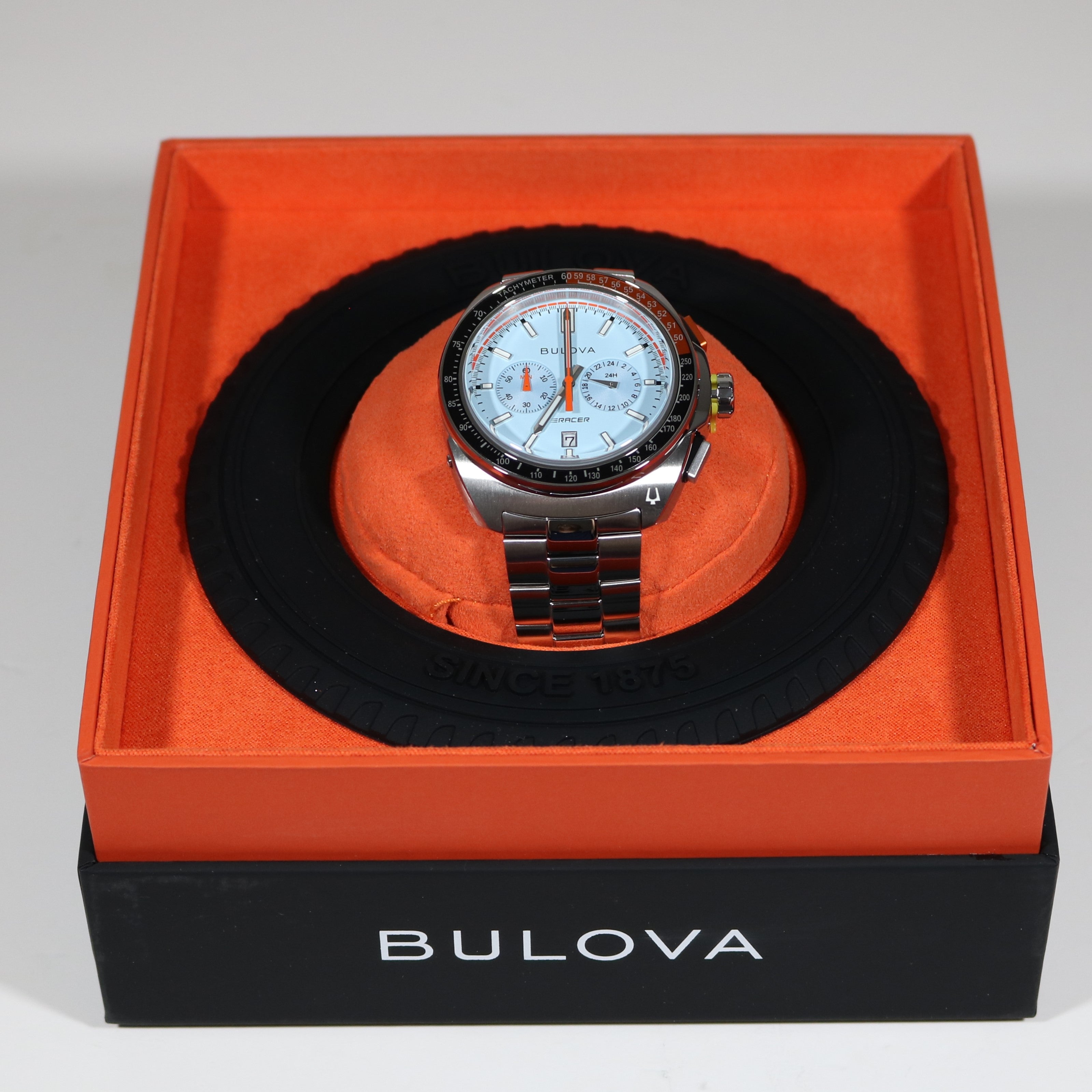 Bulova Racer Men's Chronograph Stainless Steel Blue Dial Watch 98B432